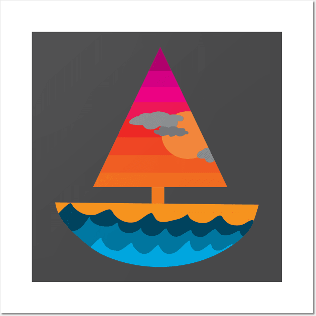 Sunset Sailboat Wall Art by Haleys Hand